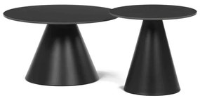 Dohányzóasztal 70×70×40,5 cm, Kerámia Márvány. CT-F4118 BK