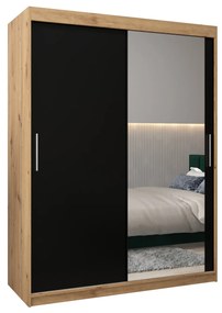 Ruhásszekrény 150 cm Toki 2 (artisan tölgy + matt fekete). 1064994
