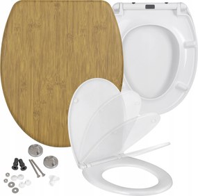 WC-ülőke Szabadon álló Univerzális Duroplast Fa Bambusz Bambly