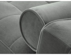 Santo világosszürke kinyitható bársony sarokkanapé, jobb oldali - Milo Casa