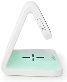 Nedis WCACQ10W1WT - LED RGB Ébresztőóra vezeték nélküli töltővel LED/10W/5V fehér