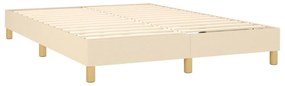 krémszínű szövet rugós és LED-es ágy matraccal 140x190cm