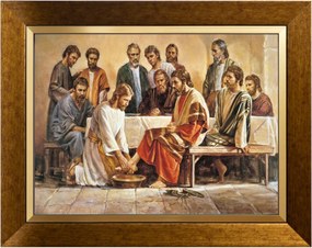 Jézuska Szakrális Vászonkép Arany Díszített Keretben 30X40