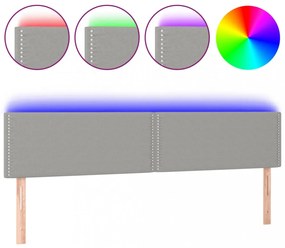 világosszürke szövet LED-es fejtámla 160x5x78/88 cm