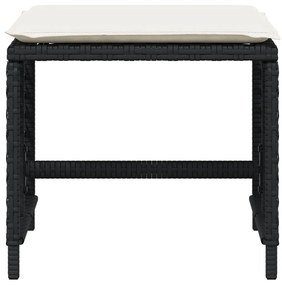 4 db fekete polyrattan kerti szék párnával 41 x 41 x 36 cm