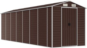 vidaXL barna horganyzott acél kerti fészer 191 x 640 x 198 cm