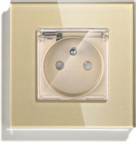 Elektromos Aljzat Üveg Szimpla Hermetikus IP44 Aljzat Fedéllel