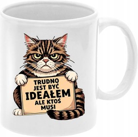 Feliratos bögre Nehéz tökéletesnek lenni, de valakinek ajándékba kell adnia a macskát