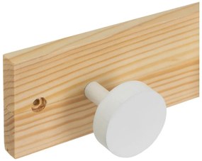 Fehér-natúr színű borovi fenyő fali fogas 40 cm Anillos – Casa Selección