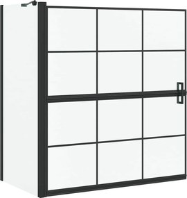 vidaXL Fürdő Zuhany Képernyő Fekete és Átlátszó 116 x 68 x 128 cm