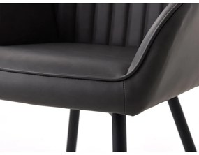 Sötétszürke kárpitozott karfás étkezőfotel szett 2 db-os Nolan Stripe – Unique Furniture