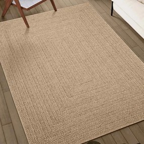 ZIZUR bézs juta hatású beltéri és kültéri szőnyeg 80 x 250 cm