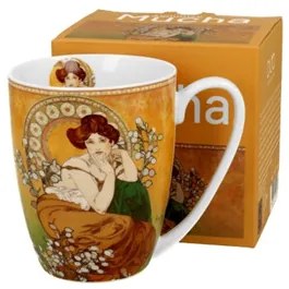 Porcelánbögre 360ml, dobozban, Mucha:Topáz