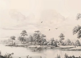 Kép - Vintage tájkép rajz (70x50 cm)