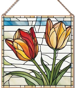 Stained-Glass-Tulip üvegkép, falikép