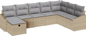 vidaXL Kanapé Szett párnával 9 pcs polirattan