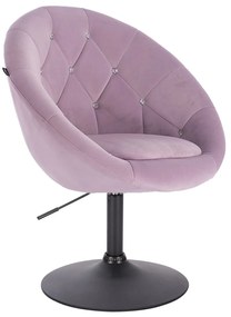 HR8516CN Halványlila modern velúr szék fekete lábbal