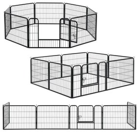 Fém kutya kennel 80 x 60 cm, 8-részes