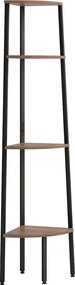 vidaXL 4-szintes sötétbarna és fekete sarokpolc 45,5 x 31,5 x 150 cm