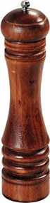 Fűszerőrlő kaucsukfából, sötét színű, magassága 26,5 cm