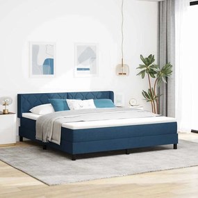 Boxspring ágy matraccal Kék 180 x 200 cm Szövet és Mérnöki Fa