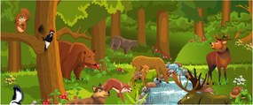 Gyermek kép állatokkal (120x50 cm)
