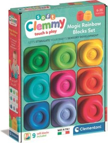 Színes Clemmy puha építőkocka szett 9 db-os Clementoni