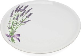 Kerámia tányér Ø-26 cm, levendula motívummal díszítve