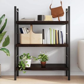 sötétbarna kezelt tömör tölgyfa fali polc 100x40x(2-6) cm