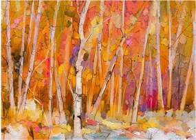 Kép - őszi erdő (üvegen) (70x50 cm)