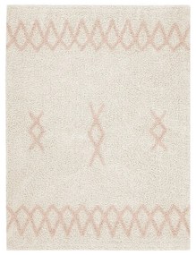 Rózsaszín-krémszínű mosható kézi szövésű pamut szőnyeg 120x160 cm Atlas Natural – Lorena Canals