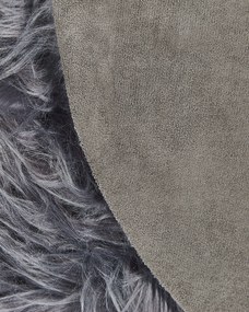 Szürke Mű Báránybőr Szőnyeg 60 x 180 cm MAMUNGARI Beliani