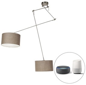 Okos lógólámpa acélból árnyékolóval 35 cm taupe színben, 2 db Wifi A60 - Blitz