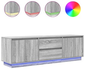 szürke sonoma színű TV-szekrény LED-lámpákkal 160,5x41x50 cm