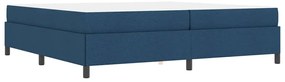 Boxrugós ágy Kék és Fekete 200 x 200 cm Textil és mérnöki fa