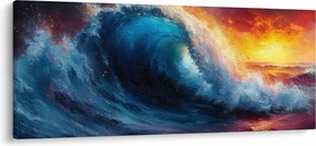 Kép - Hullám a naplementében (120x50 cm)