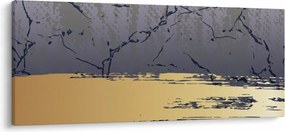 Kép - Kék és arany absztrakció N⁰1 (120x50 cm)