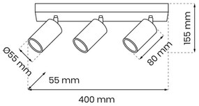 Spotlámpa HUDSON 3xGU10/8W/230V fekete