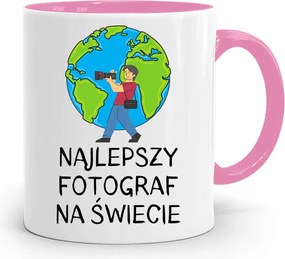 Rózsaszín Bögre Fotósnak A Világ Legjobbja fényképes nyomattal