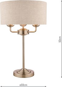 Laura Ashley Sorrento 3636753-Q Asztali lámpa 3x40W/E14 IP20