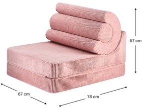 Rózsaszín kordbársony gyerek fotel Flipster – Wigiwama