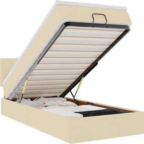vidaXL Ottomán ágy matraccal krém 100x200 cm szövet