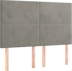 világosszürke bársony fejtámla 144x5x118/128 cm