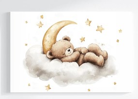 Vászonkép Canvas Éjszaka Ég Hold Csillagok Mackó Álom Mese 60x40
