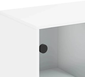 fehér kisszekrény üvegajtókkal 69x37x100 cm