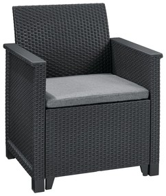 Sötétszürke műrattan kétszemélyes kerti lounge szett Elodie – Keter