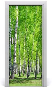 Ajtó tapéta nyírfa erdő 85x205 cm