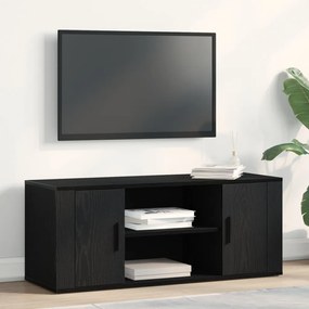 TV Szekrény Fekete Tölgy 100x35x40 cm Szerelt Fa