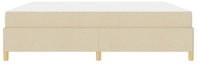 Boxrugós ágy matracmal Fehér és krém 200 x 200 cm szövet