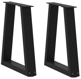 2 db fekete, V-alakú acél dohányzóasztal láb 38 x (42-43,3) cm